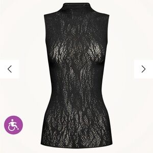 Wolford Black Textured Sleeveless Top